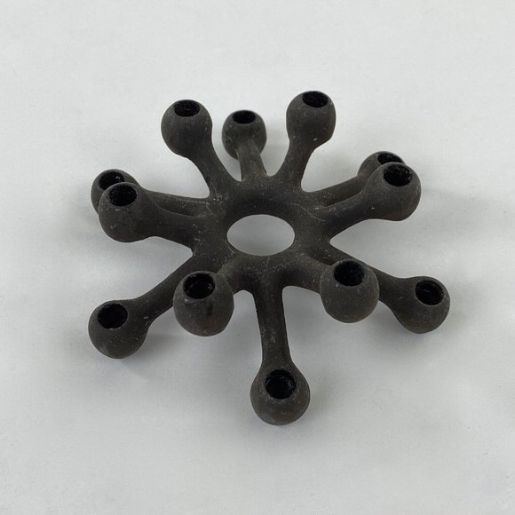 Dansk Designs Mid Century Modern Starburst Candle Holder Cast Iron - Picture 1 of 9